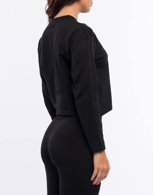 ECHT jumper de malha de fase preto roupas mulheres P22N512