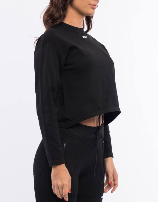 ECHT jumper de malha de fase preto roupas mulheres P22N512