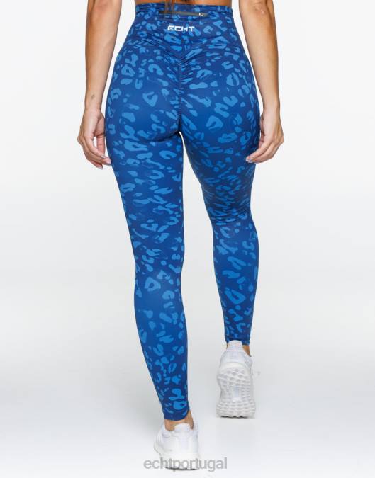 ECHT legging avant scrunch azul roupas mulheres P22N380