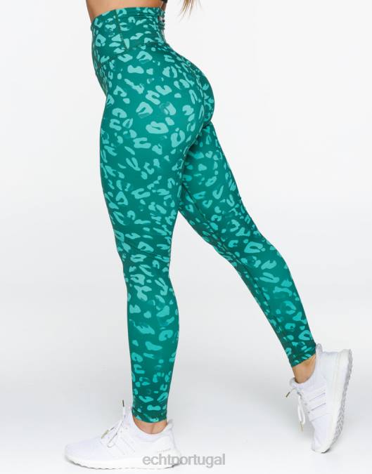 ECHT legging avant scrunch verde esmeralda roupas mulheres P22N381