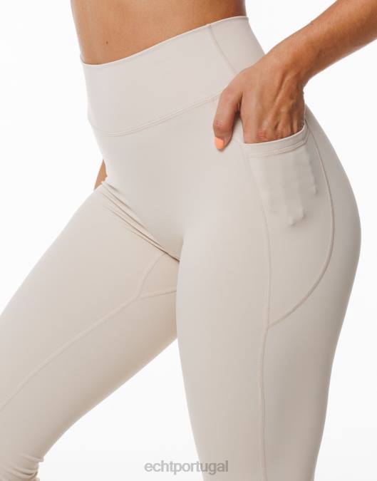 ECHT legging com bolso flare aveia roupas mulheres P22N167