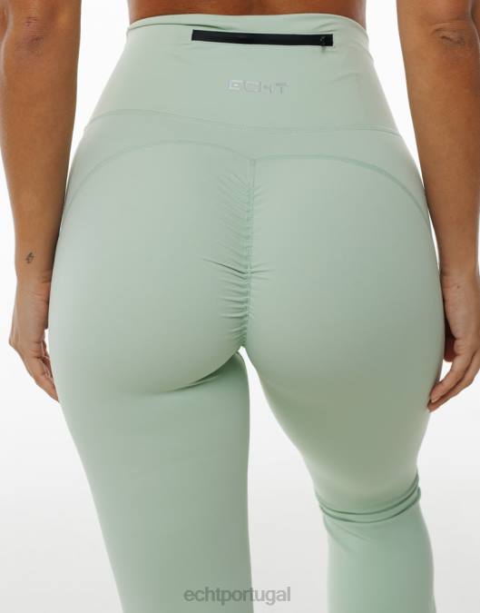 ECHT legging flare camafeu verde roupas mulheres P22N41