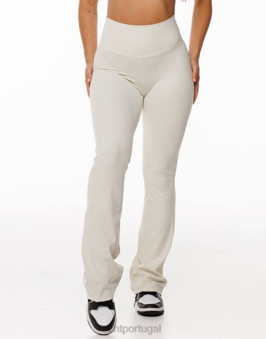 ECHT legging flare creme roupas mulheres P22N279