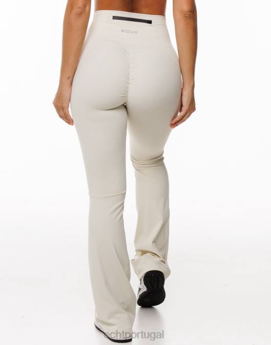 ECHT legging flare creme roupas mulheres P22N279