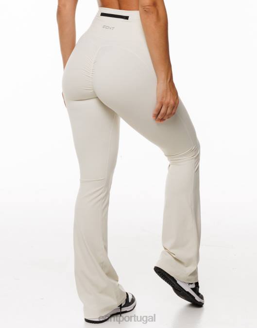 ECHT legging flare creme roupas mulheres P22N279