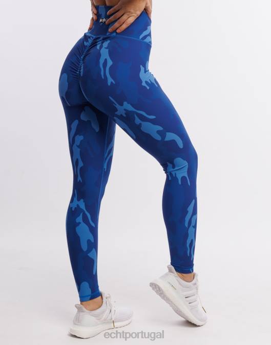 ECHT legging hiper camuflada hiper azul roupas mulheres P22N208