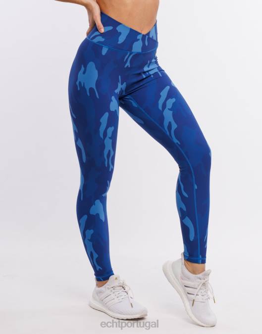 ECHT legging hiper camuflada hiper azul roupas mulheres P22N208
