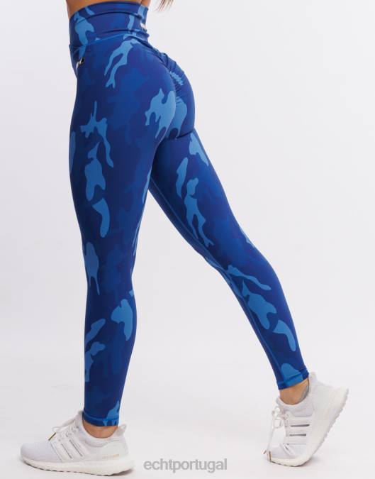 ECHT legging hiper camuflada hiper azul roupas mulheres P22N208