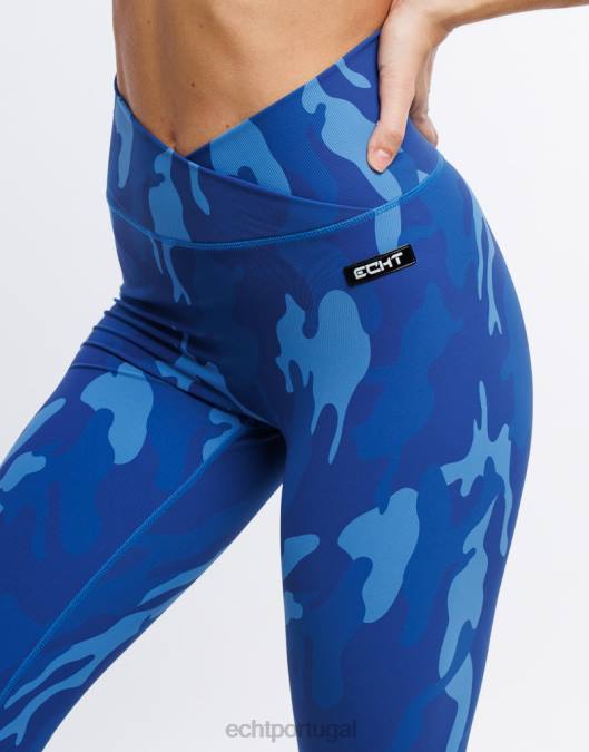 ECHT legging hiper camuflada hiper azul roupas mulheres P22N208