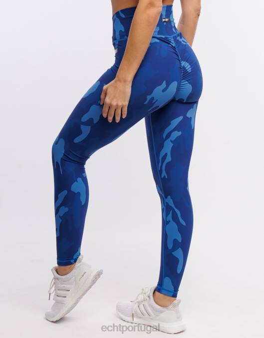ECHT legging hiper camuflada hiper azul roupas mulheres P22N208