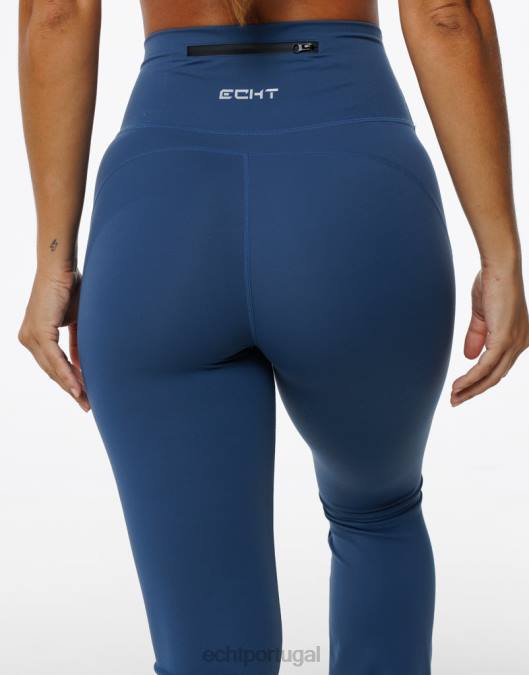 ECHT leggings flare azul denim roupas mulheres P22N92