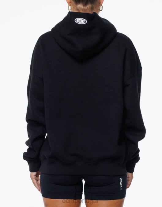 ECHT moletom clássico preto roupas mulheres P22N132