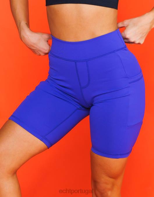 ECHT shorts com bolso tempo azul profundo roupas mulheres P22N263
