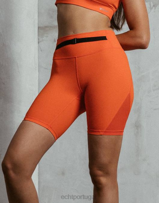 ECHT shorts cruzados laranja ensolarado roupas mulheres P22N487