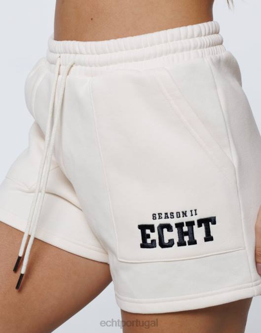 ECHT shorts da segunda temporada creme branco roupas mulheres P22N414