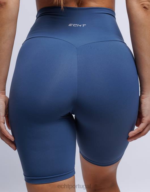 ECHT shorts de ciclismo azul denim roupas mulheres P22N456