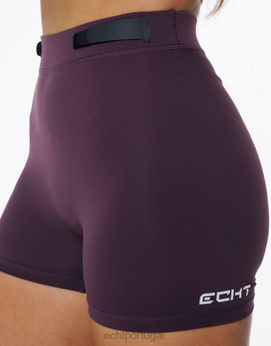 ECHT shorts de forma ameixa roxa roupas mulheres P22N365