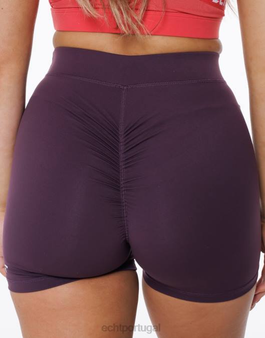 ECHT shorts de forma ameixa roxa roupas mulheres P22N365