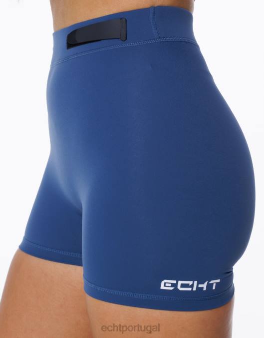 ECHT shorts de forma azul denim roupas mulheres P22N364