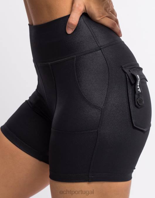 ECHT shorts essência preto roupas mulheres P22N123