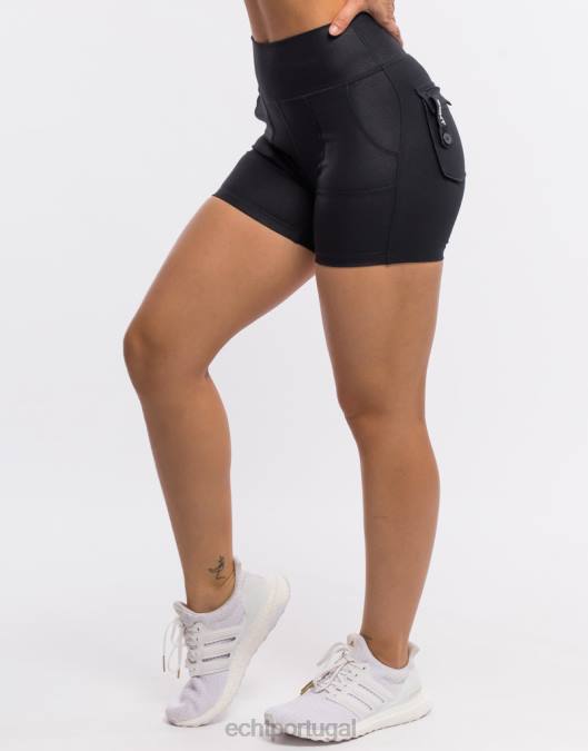 ECHT shorts essência preto roupas mulheres P22N123