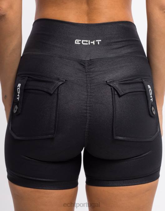 ECHT shorts essência preto roupas mulheres P22N123