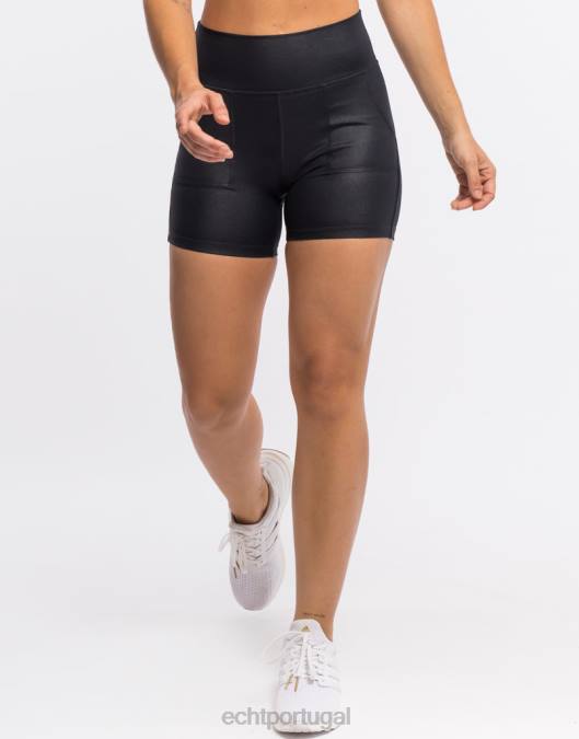ECHT shorts essência preto roupas mulheres P22N123