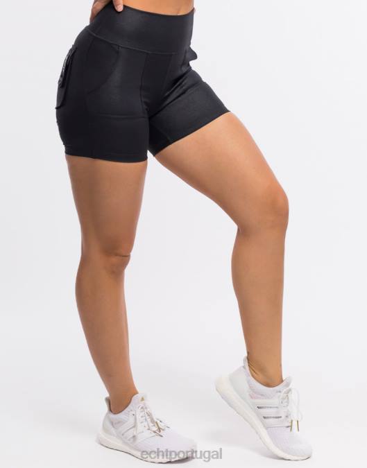 ECHT shorts essência preto roupas mulheres P22N123