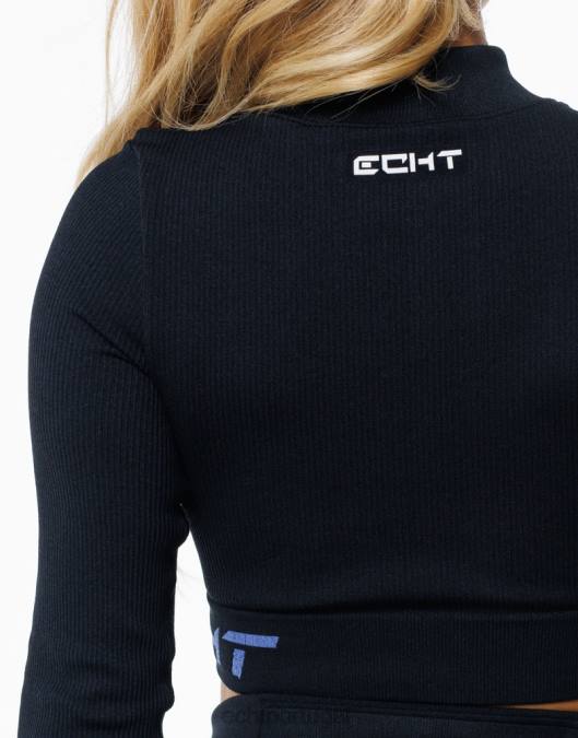 ECHT surge estilo manga longa hiper azul preto roupas mulheres P22N32