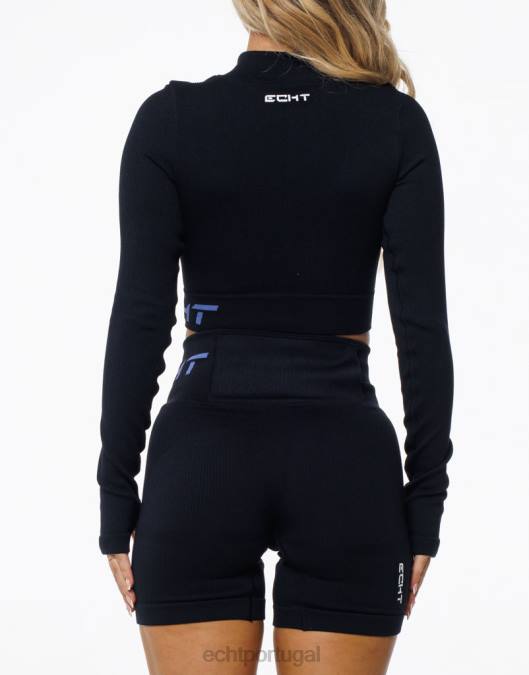 ECHT surge estilo manga longa hiper azul preto roupas mulheres P22N32