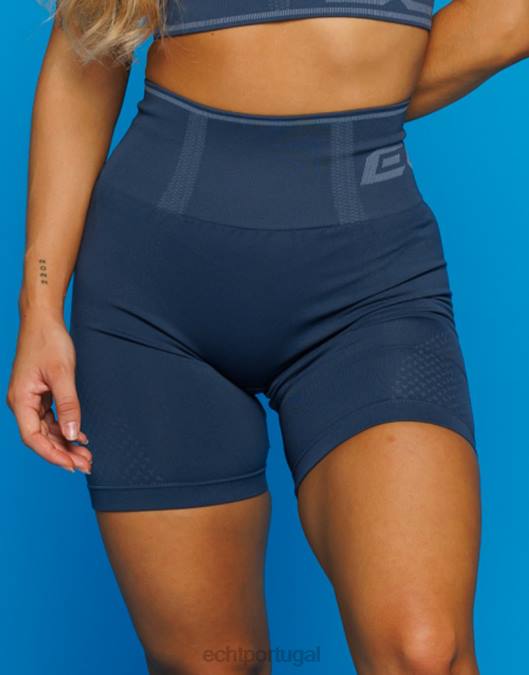 ECHT surgem shorts de retorno azul denim roupas mulheres P22N142