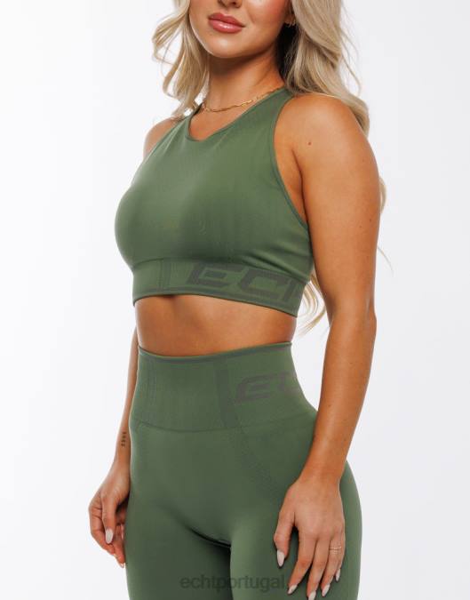 ECHT surgir retorno sutiã esportivo verde floresta roupas mulheres P22N494