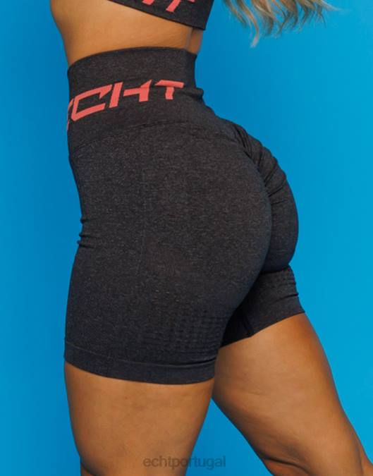 ECHT surgir shorts de ar scrunch pirata preto roupas mulheres P22N63