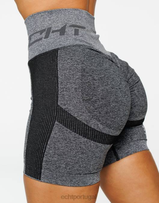 ECHT surgir shorts elásticos v2 carvão roupas mulheres P22N85