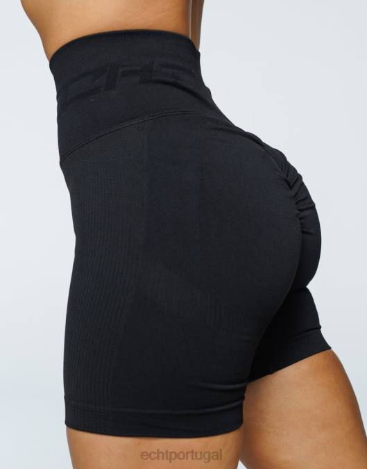 ECHT surgir shorts elásticos v2 preto roupas mulheres P22N84