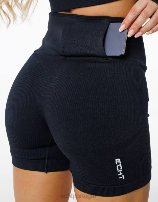ECHT surgir shorts estilo hiper azul preto roupas mulheres P22N38
