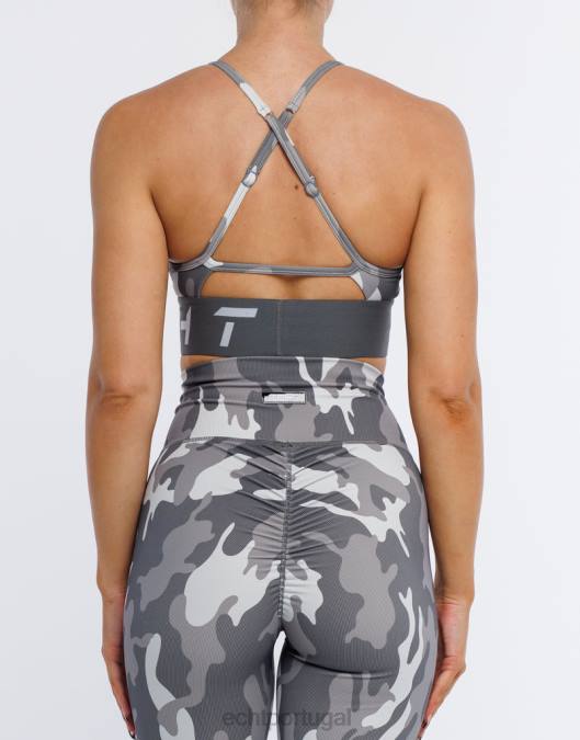 ECHT sutiã esportivo hiper camuflado cinza furtivo roupas mulheres P22N147